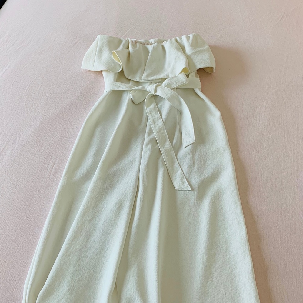 Babaton White Strapless Jumpsuit